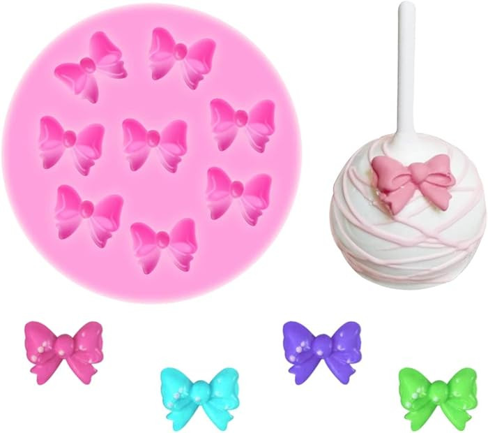 YunKo W0770 8 Mini Bows Silicone Fondant Molds Chocolate Sugar Candy Cake Pop Bow Craft Molds DIY... | Amazon (US)