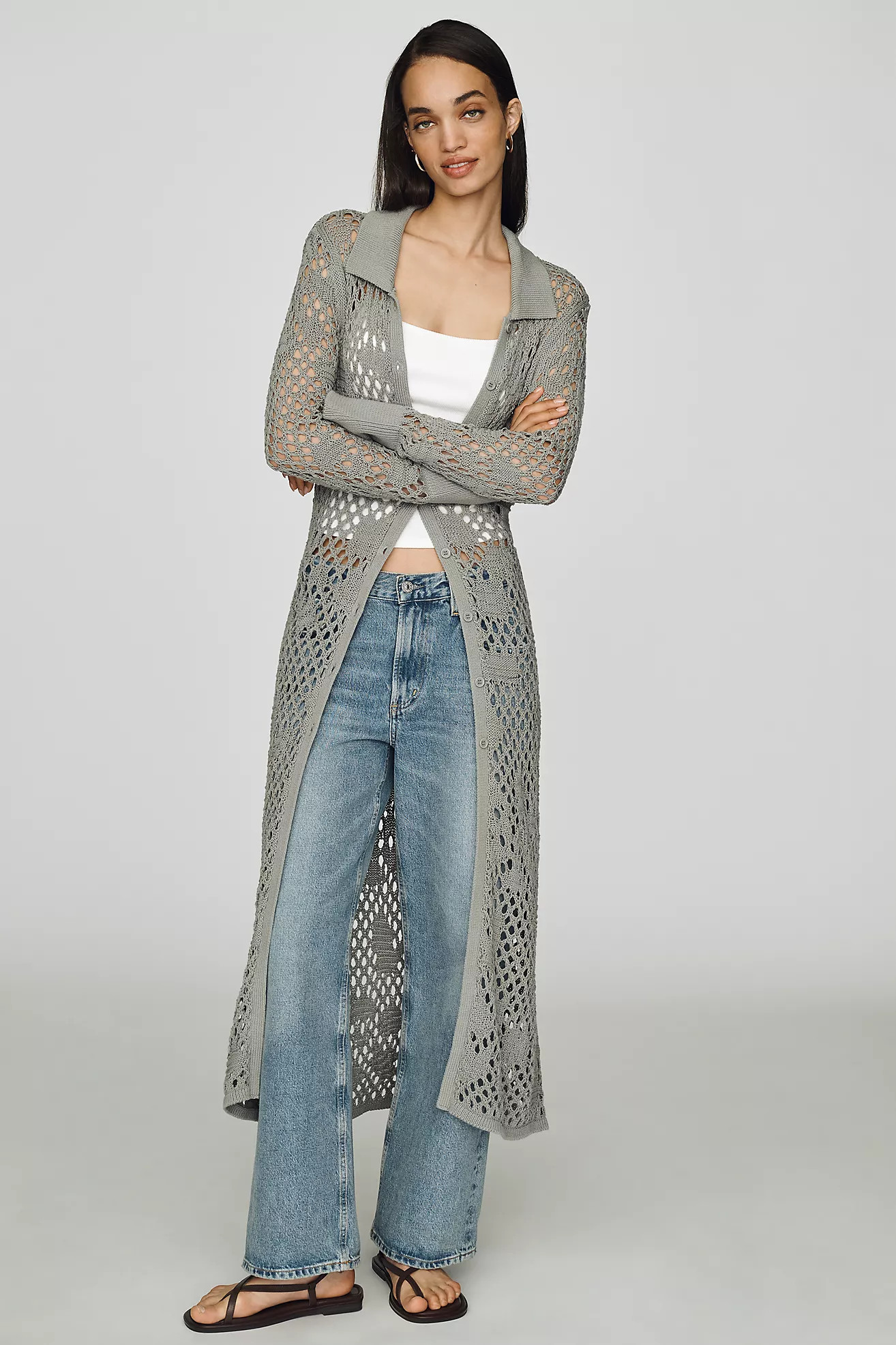 By Anthropologie Fishnet Duster Cardigan Sweater | Anthropologie (US)