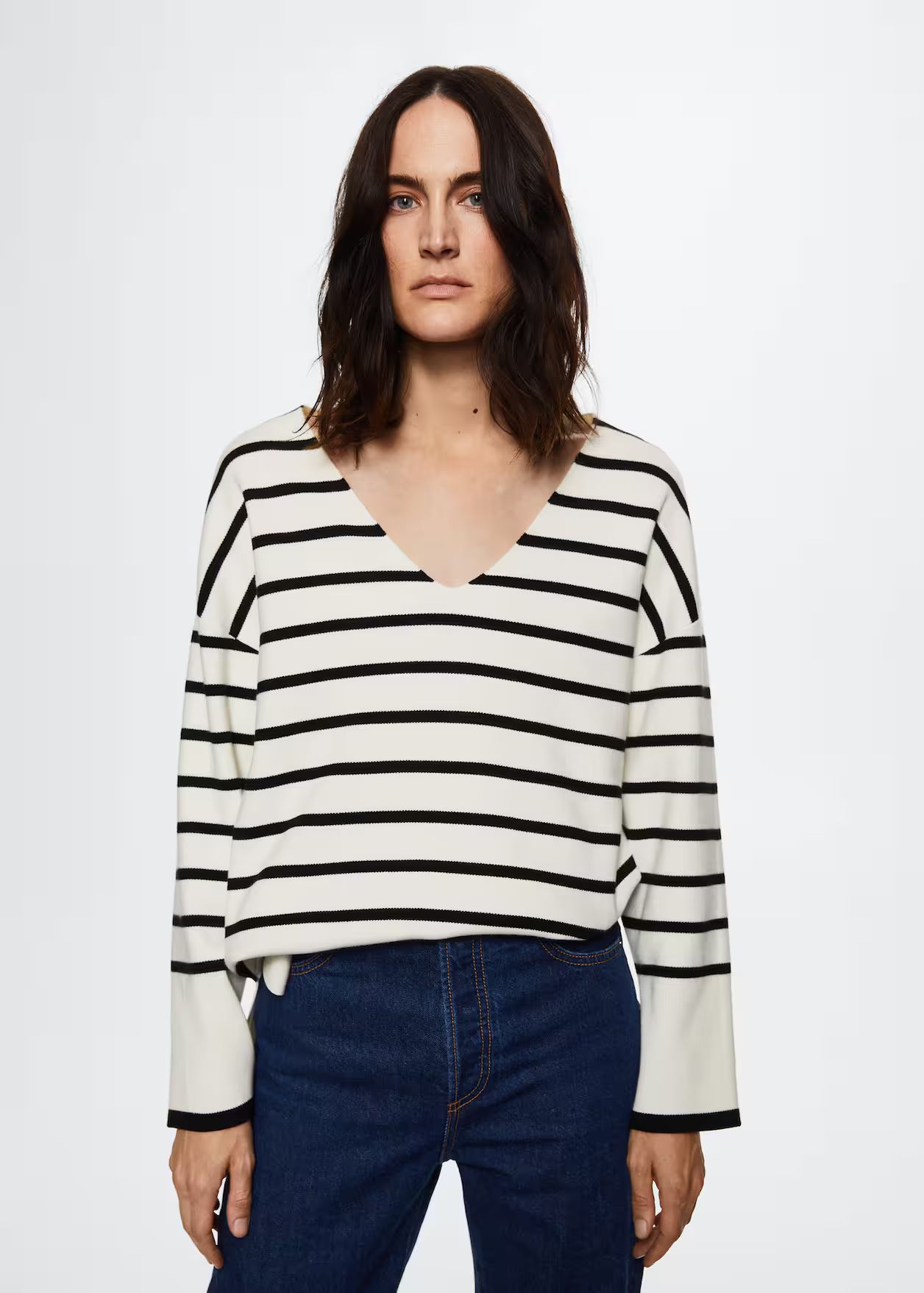 Oversized striped sweater -  Women | Mango USA | MANGO (US)
