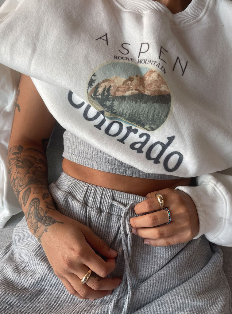 Colorado Oversized Crewneck Sweatshirt White | Princess Polly US