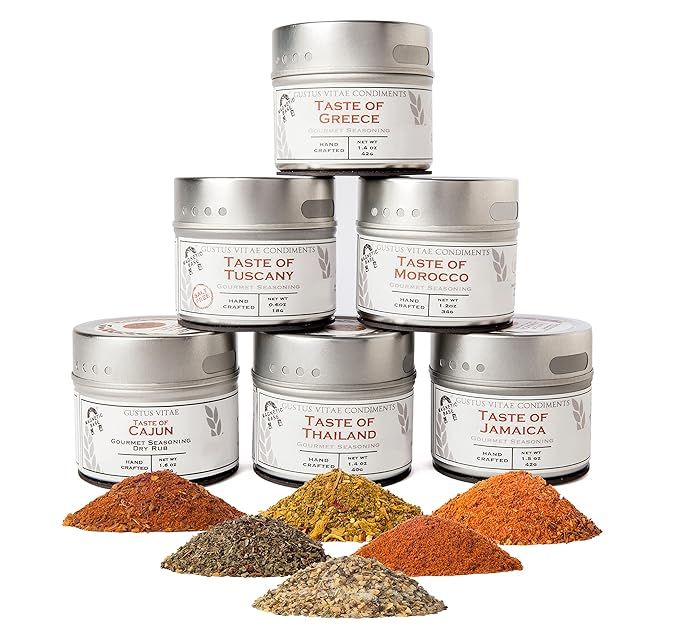 Gourmet World Flavors Seasoning Collection | Non GMO Verified | 6 Magnetic Tins | Spice Blends | ... | Amazon (US)