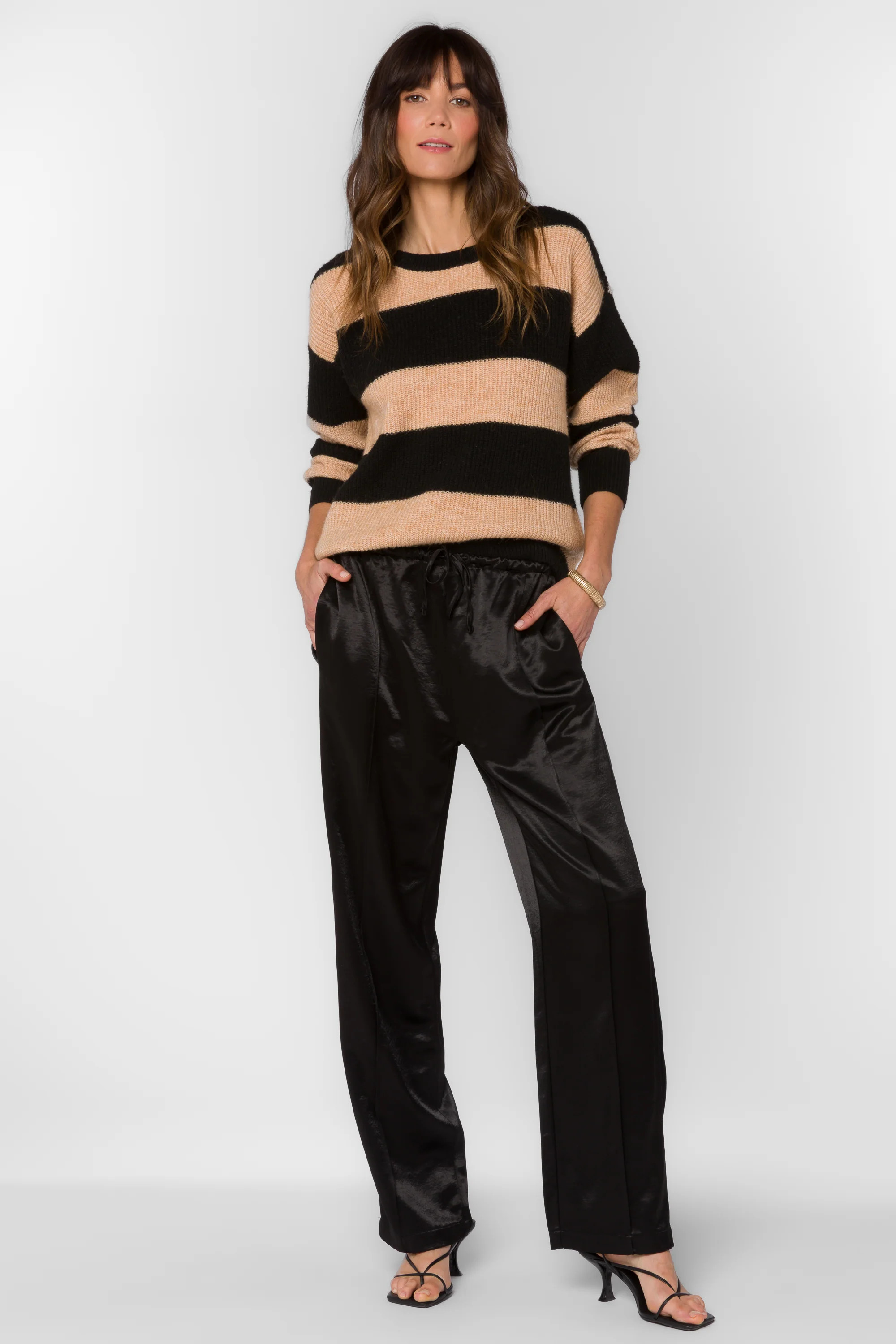 Kaya Black Satin Pants | Velvet Heart Clothing