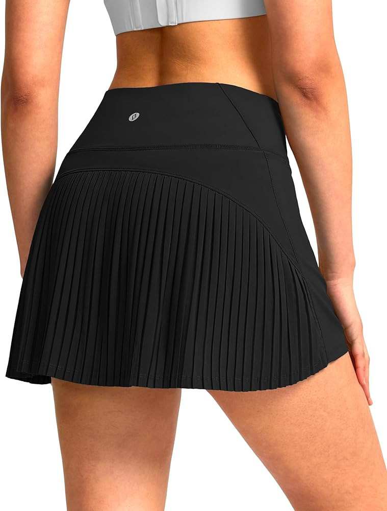 SANTINY Women's Pleated Tennis Skirt High Waited Athletic Skirts with Pockets Tummy Control Golf ... | Amazon (US)