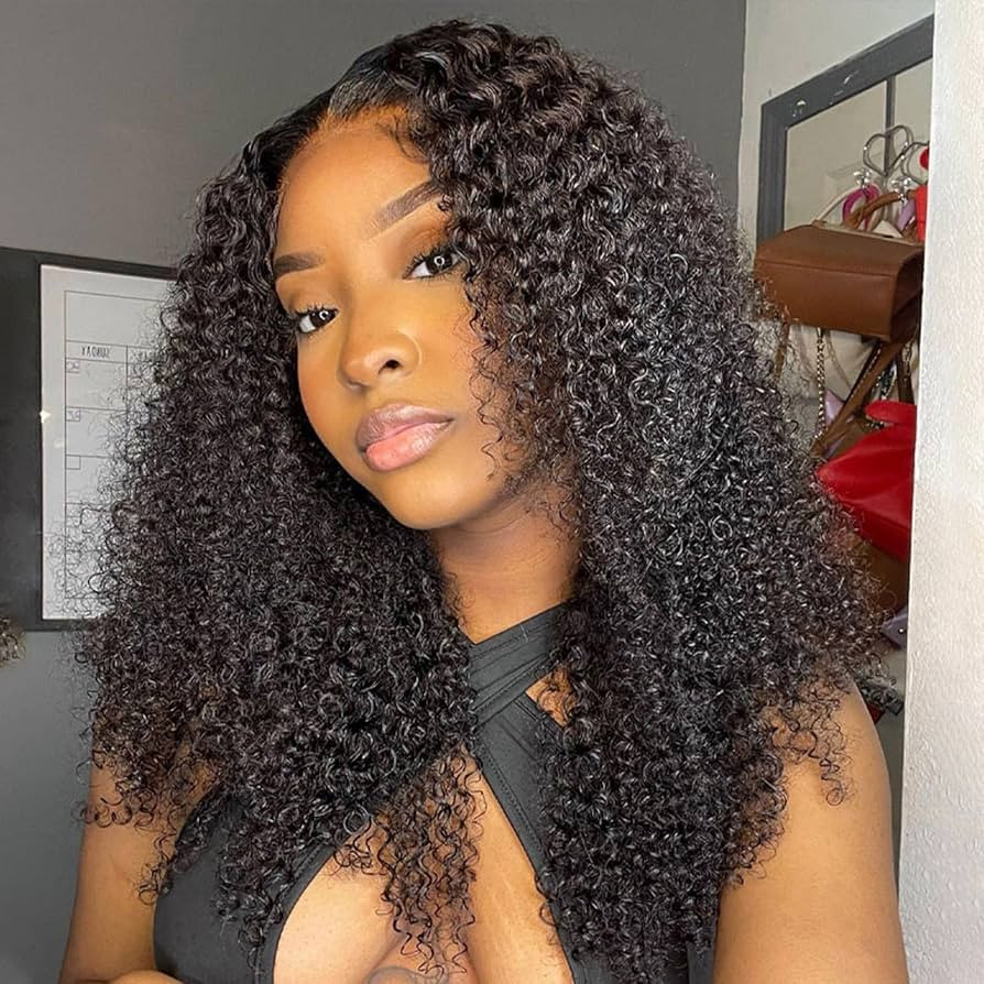 ISEE HAIR HD Lace Front Wigs Human Hair Kinky Curly Wigs Wear & Go Glueless Lace Wigs For Women N... | Amazon (US)