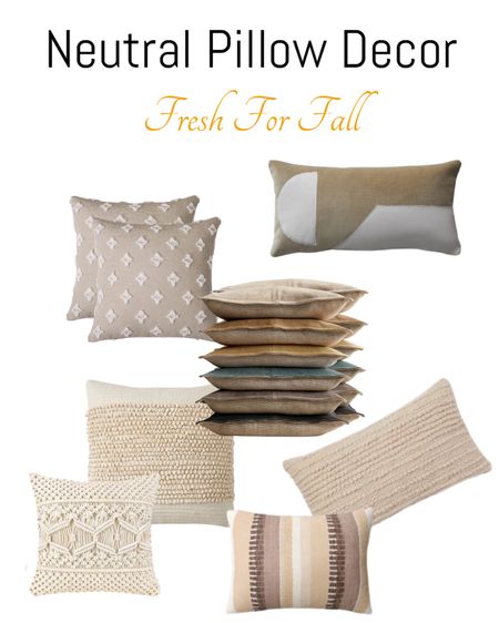 Fresh for fall neutral pillow decor ideas. Time to spruce up your look. 

#LTKhome #LTKSeasonal #LTKunder100