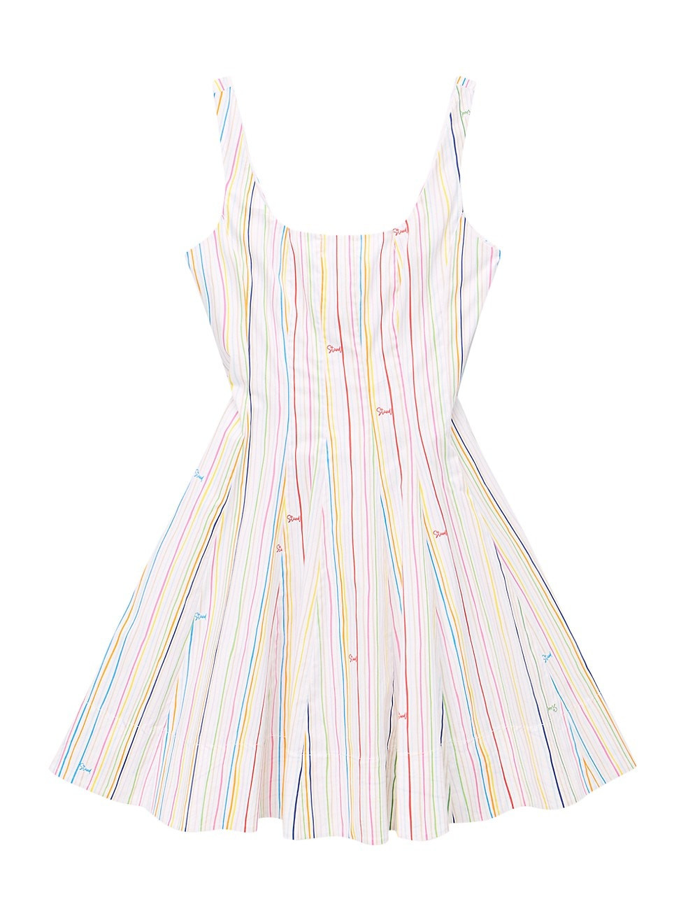 STAUD Wells Cotton Striped Logo Minidress | Saks Fifth Avenue