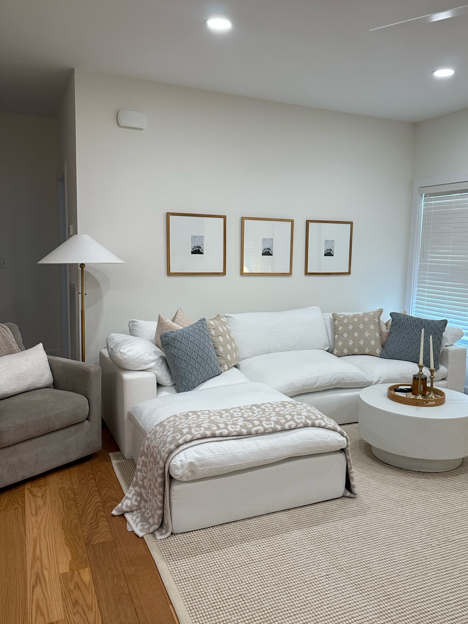 my exact couch is home threads, but i linked similar! and my chair is Sam’s club from 2 years ago- also linked similar! pillows are home goods! 