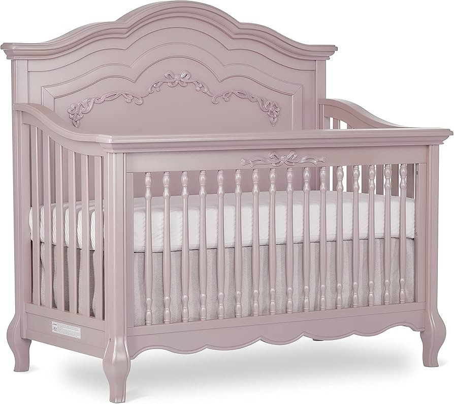 Aurora 5-In-1 Convertible Crib In Dusty Rose, Greenguard Gold Certified, Features 3 Mattress Heig... | Amazon (US)