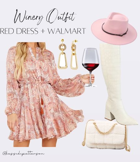 Winery outfit 🍷

Fall dress, fall floral dress, knee high boots, pink fedora, pink outfit, gold hoop earrings, date night outfit

#LTKunder50 #LTKstyletip