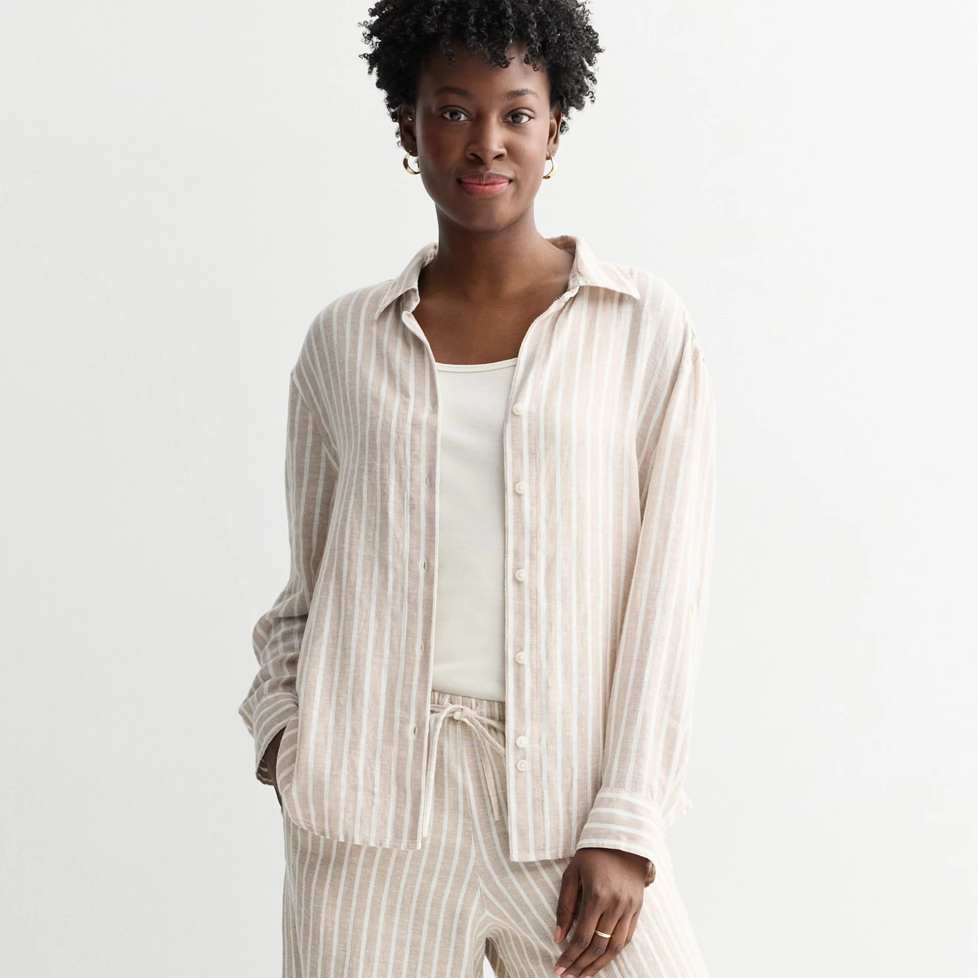 Women's Sonoma Goods For Life® Linen Oversized Boyfriend Shirt | Kohl's