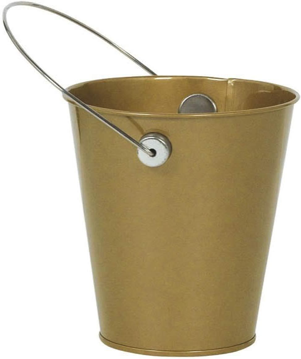 Elegant Gold Metal Bucket with Handle (4.5") - Pack of 12 - Perfect for Events, Parties & Storage | Amazon (US)