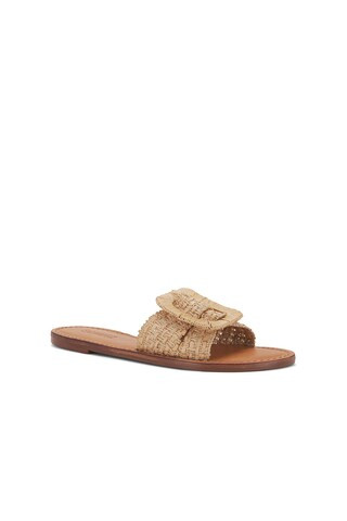 Schutz Cinna Flat Sandal in Natural from Revolve.com | Revolve Clothing (Global)