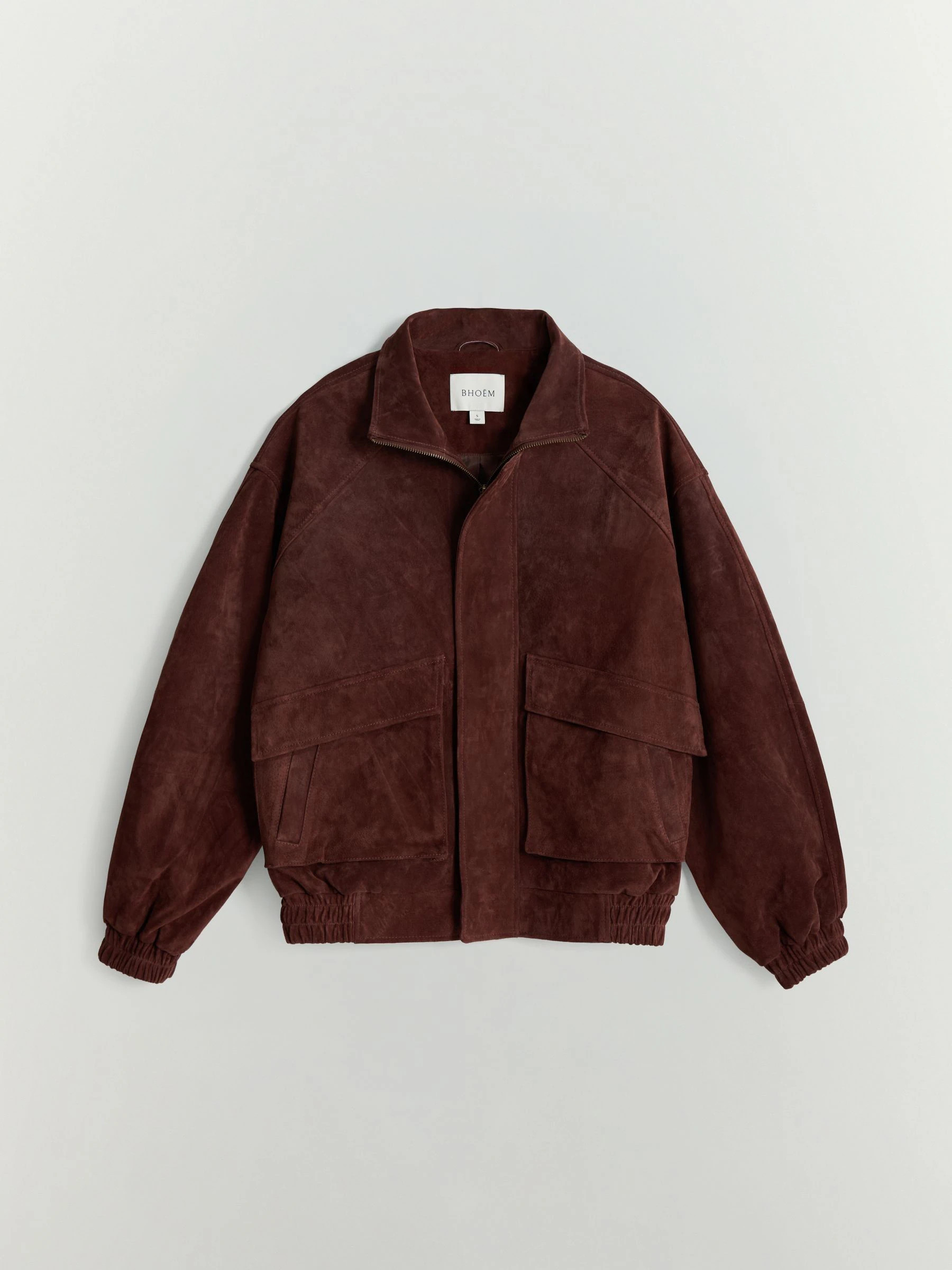 BHOEM BHOEM Rust Brown Real Suede Bomber Jacket | Next US