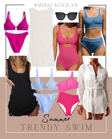 Summer trendy swim includes two piece swimming suit, cover up, one piece swimming suit, sunglasses.

Summer swim, beach day finds, swimming pool, summer swim

#LTKFindsUnder50 #LTKSwim #LTKStyleTip