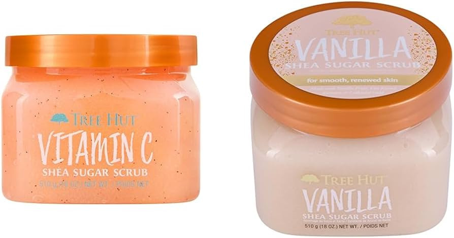 Tree Hut Vitamin C and Vanilla Shea Sugar Body Scrubs, Both 18 oz, Ultra Hydrating and Exfoliatin... | Amazon (US)