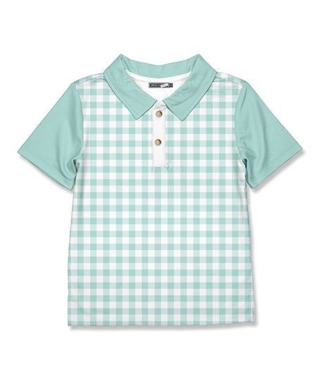 Millie & Maxx Mint Gingham Polo - Infant, Toddler & Boys | Zulily