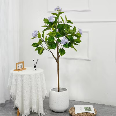 5ft Artificial Hydrangea Flowers Tree,Potted Decorative Tree,Realistic Modern Artificial Tree,Silk Flower Tree for Home Office Living Room Decor | Target
