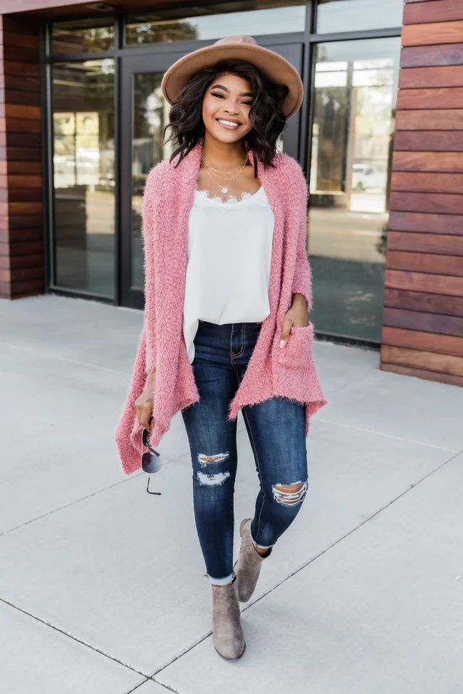 Heart Set On You Popcorn Mauve Cardigan FINAL SALE | The Pink Lily Boutique