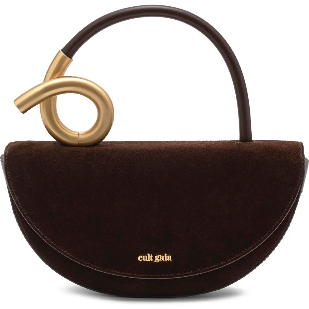 Cult Gaia Azariah Leather Top Handle Bag in Dark Java at Nordstrom | Nordstrom