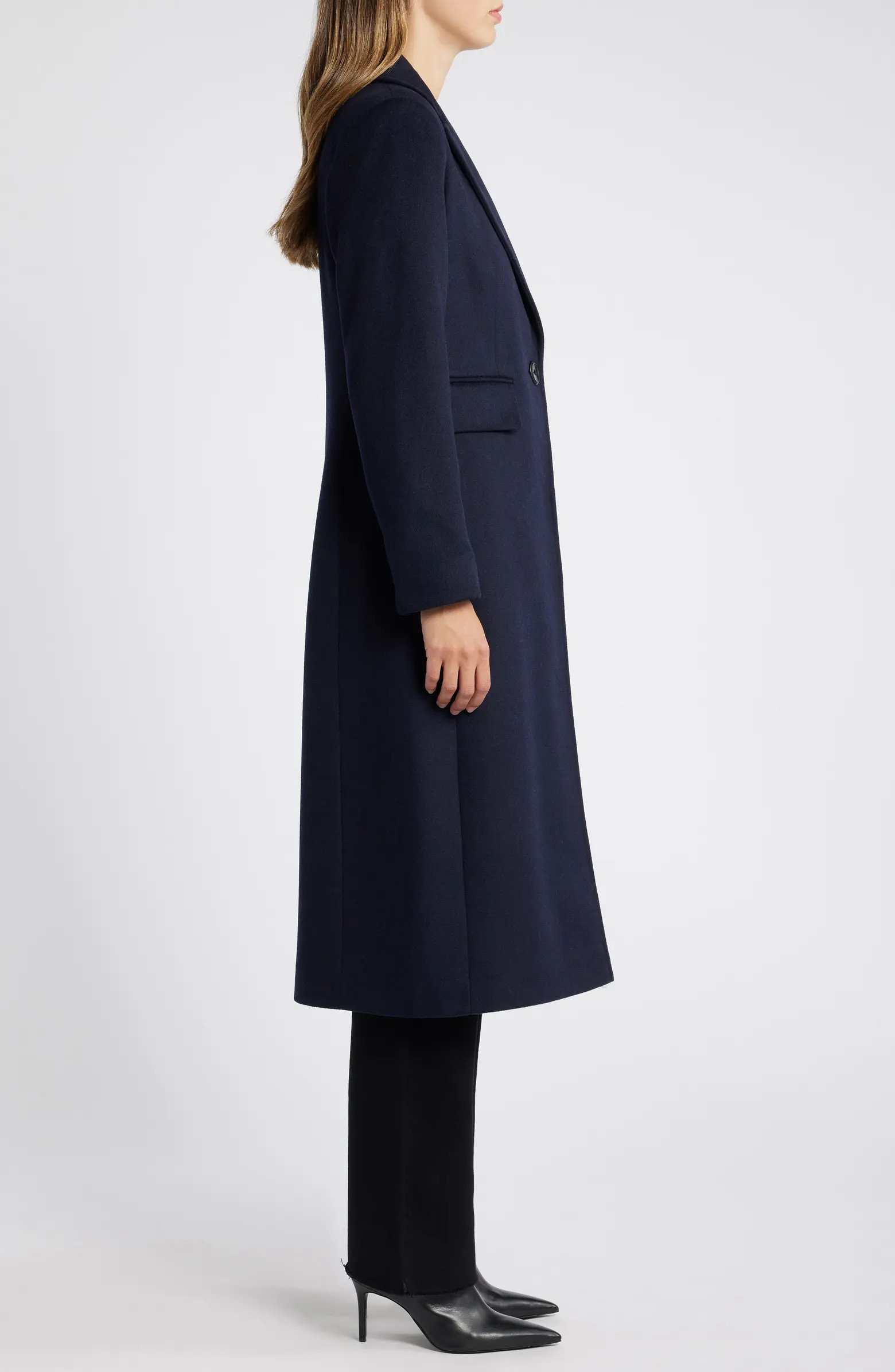 Sam Edelman Single Breasted Wool Blend Reefer Coat | Nordstrom | Nordstrom