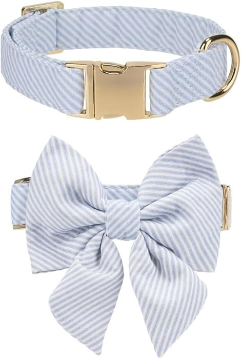 Adjustable Pet Bow Tie and Dog Collar for Lady Small Medium Large Dogs, Puppy Collar with Bowtie,... | Amazon (US)