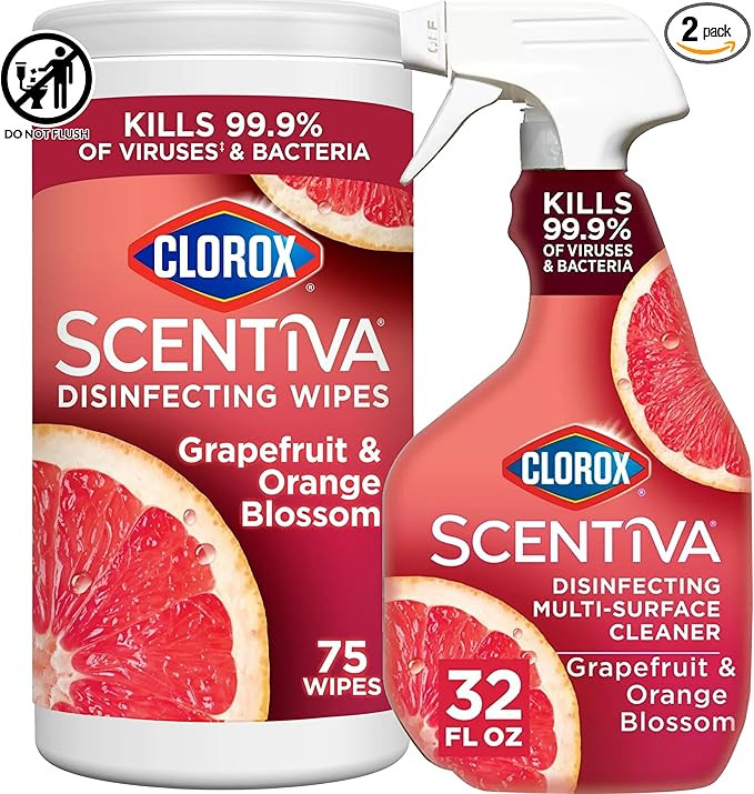 Clorox Scentiva Disinfecting Multi-Surface Cleaner Spray 32 Ounce & Disinfecting Wipes-75 Count, ... | Amazon (US)