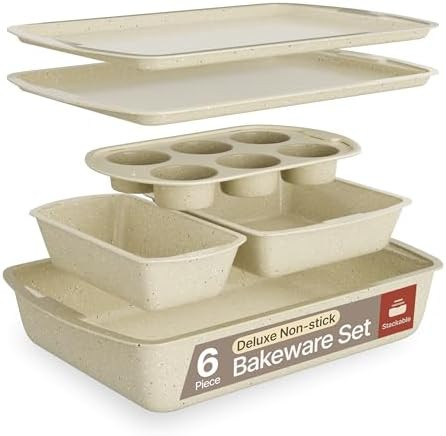 Bakken Swiss - Bakeware Set – 6 Piece – Stackable, Deluxe, Non-Stick Baking Pans for Professi... | Amazon (US)