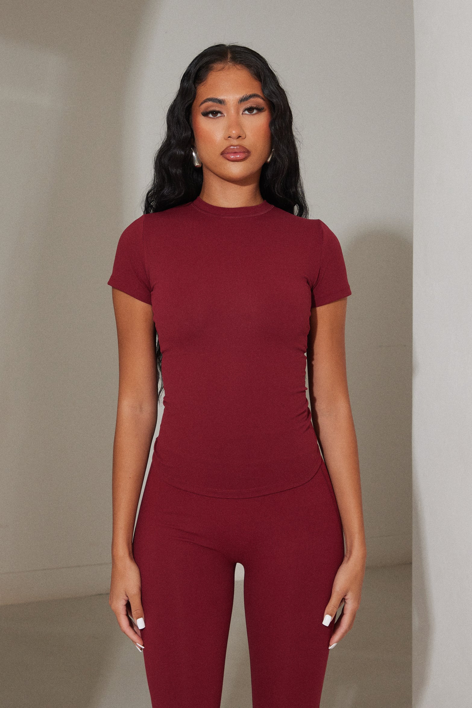 The Sculpt short sleeve tee - Wine | Mars The Label