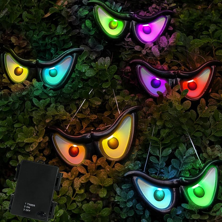 WATERGLIDE Outdoor Halloween Decoration Flashing Spooky Eyes Lights, 5 Pairs Battery Operated Lig... | Amazon (US)