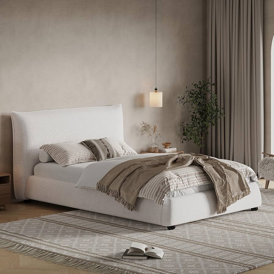 Christopher Knight Home Deft Wooden Twin Bed Frame with Headboard, Luxurious Upholstered Platform... | Amazon (US)