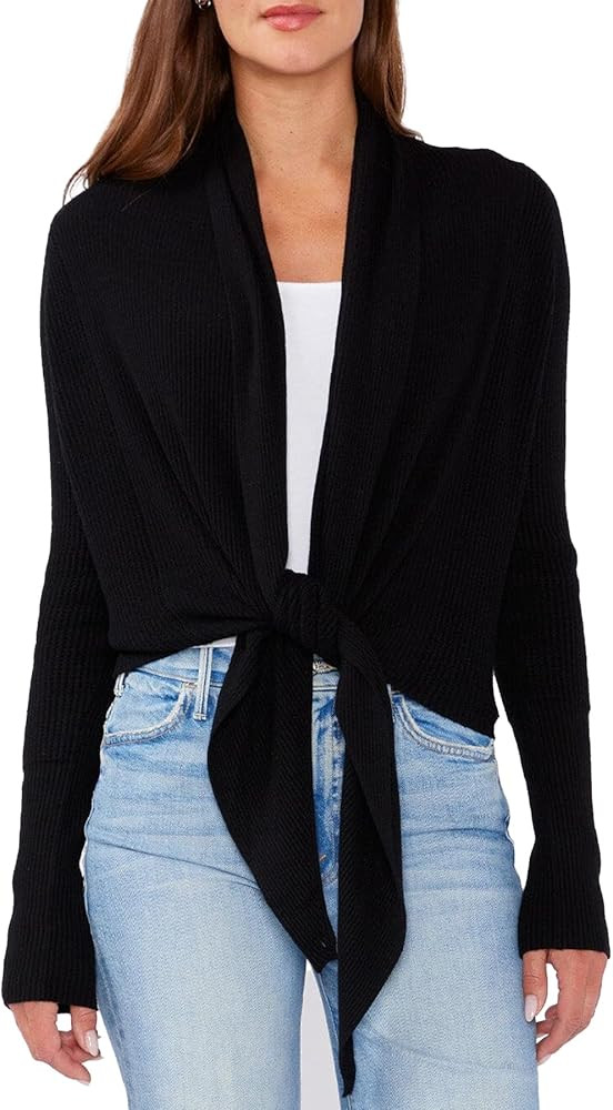Ainangua Tie Front Cardigan Sweaters for Women Lightweight Long Sleeve V Neck Knit Sweater Travel... | Amazon (US)