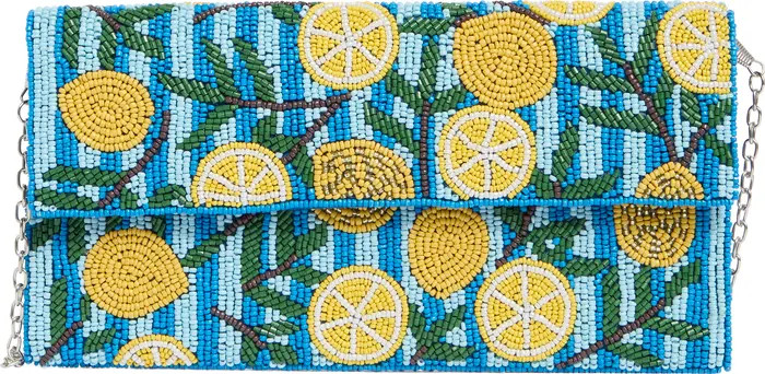 Beaded Striped Lemon Clutch | Nordstrom Rack