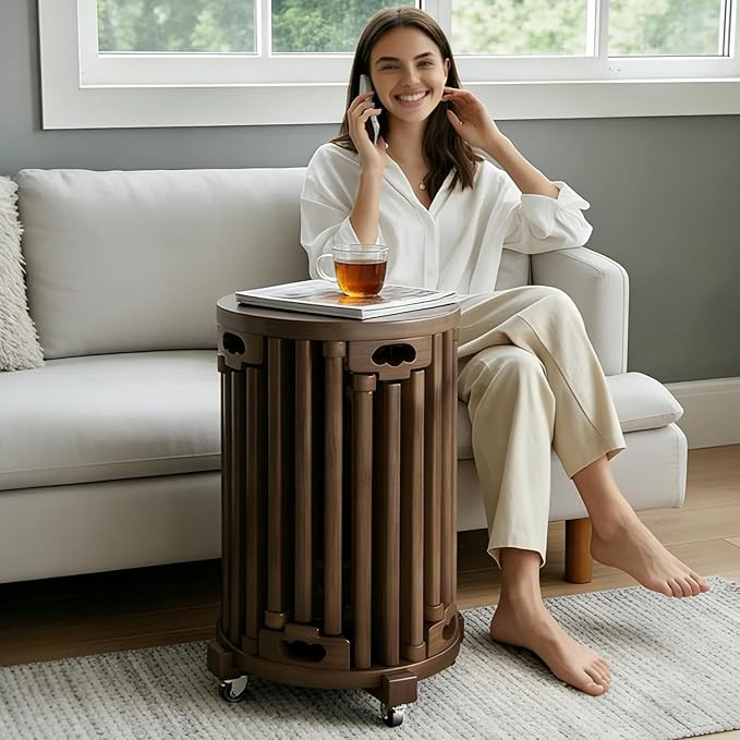 6-in-1 Wooden Stackable Stools Set of 6 - Round Stacking Nesting Stools with Locking Casters, Mul... | Amazon (US)