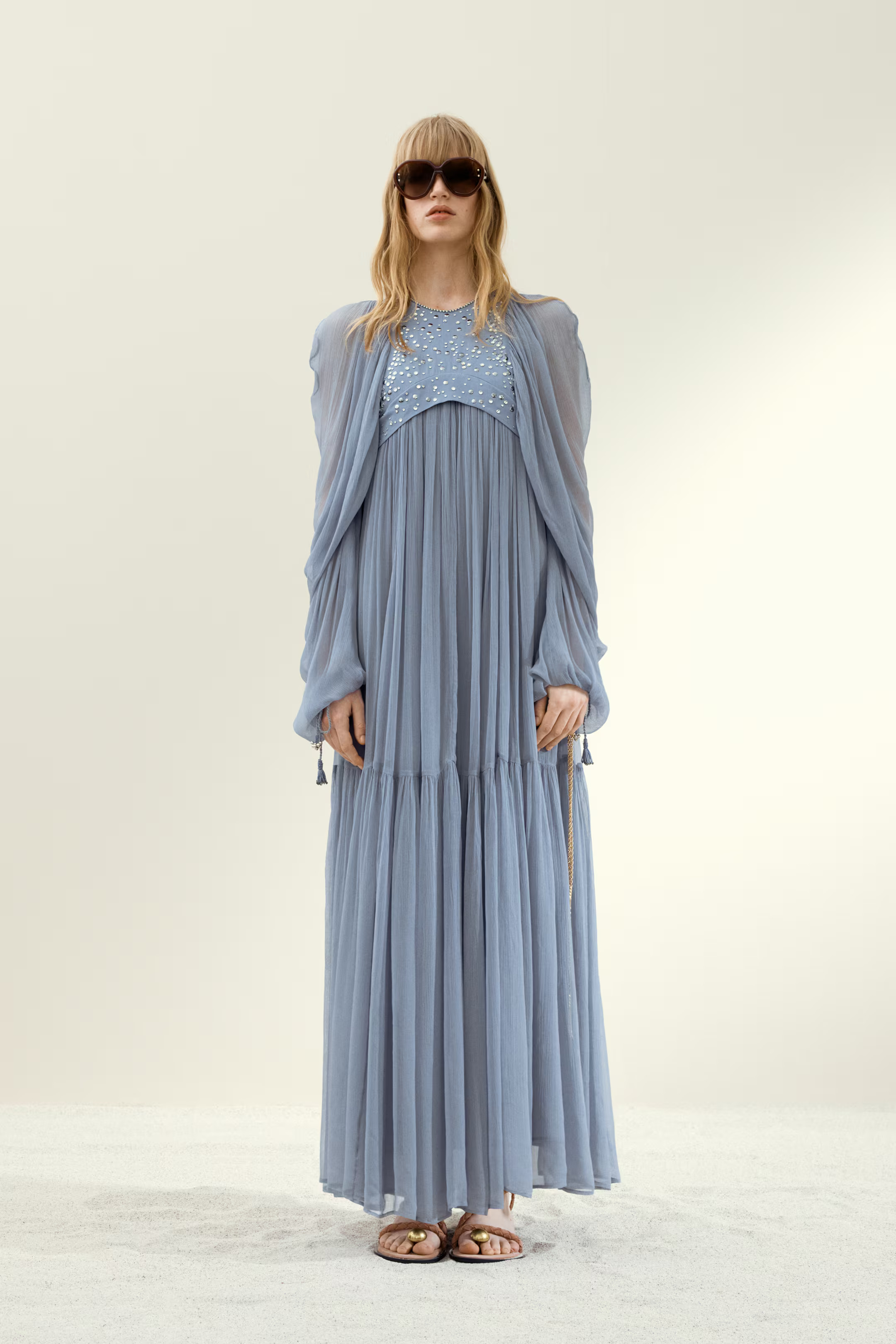 Rhinestone-embellished chiffon dress | H&M (UK, MY, IN, SG, PH, TW, HK)