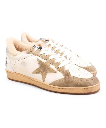 Golden Goose White & Tan Ballstar Leather Sneaker - Men | Zulily
