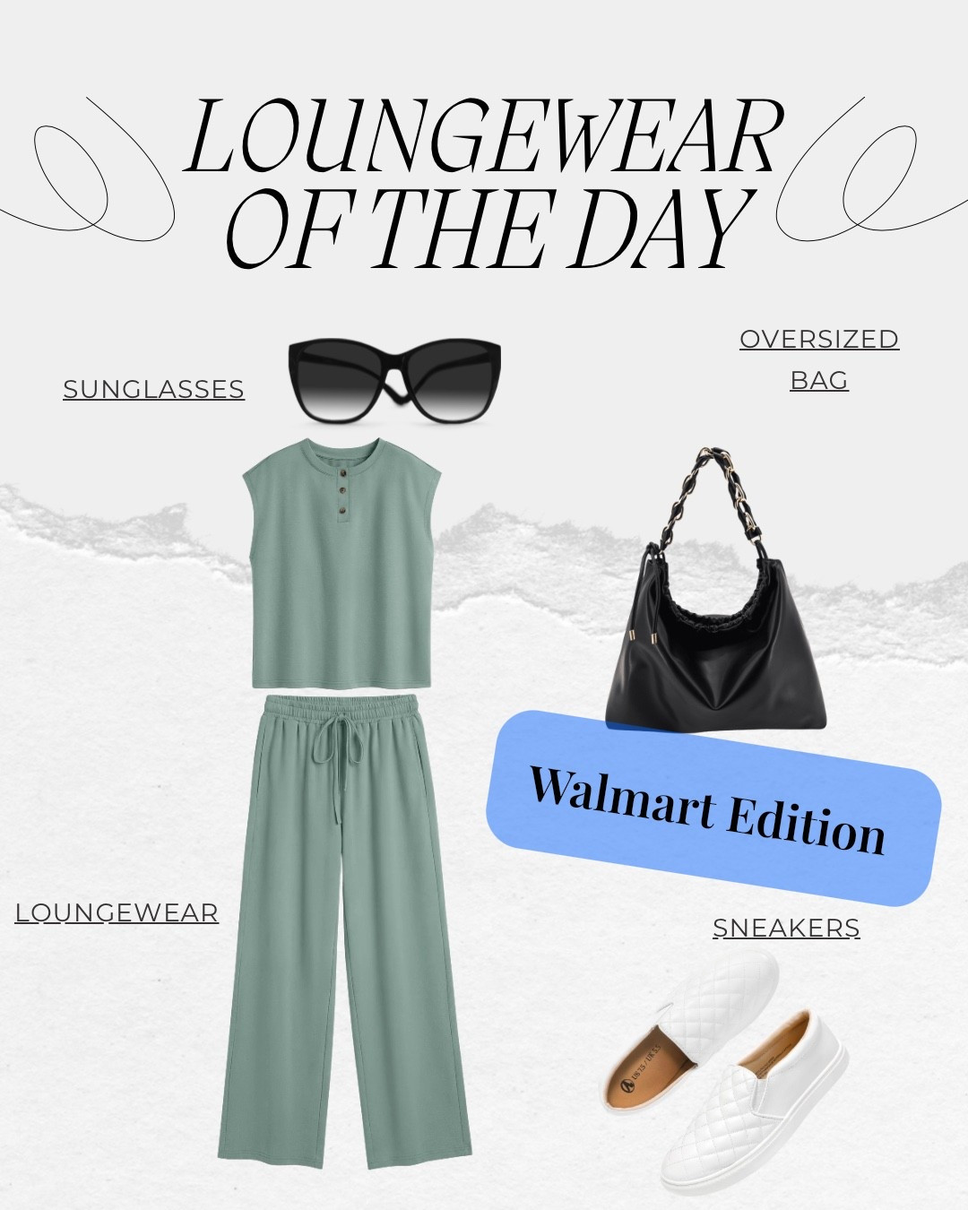 This Walmart sage green lounge set is giving “I didn’t try, but I still look expensive.” The sleeveless henley top + wide leg drawstring pants are lightweight, flattering, and perfect for school drop-offs, coffee runs, or working from home in style.

Styled with oversized black sunnies, a slouchy shoulder bag, and quilted slip-on sneakers for that effortless, elevated off-duty look.

Comfort. Confidence. Under budget.

#WalmartFashion #AffordableStyle #LoungewearLook #CasualChic #Over40Style

#LTKOver40 #LTKootd #LTKdayinmylife