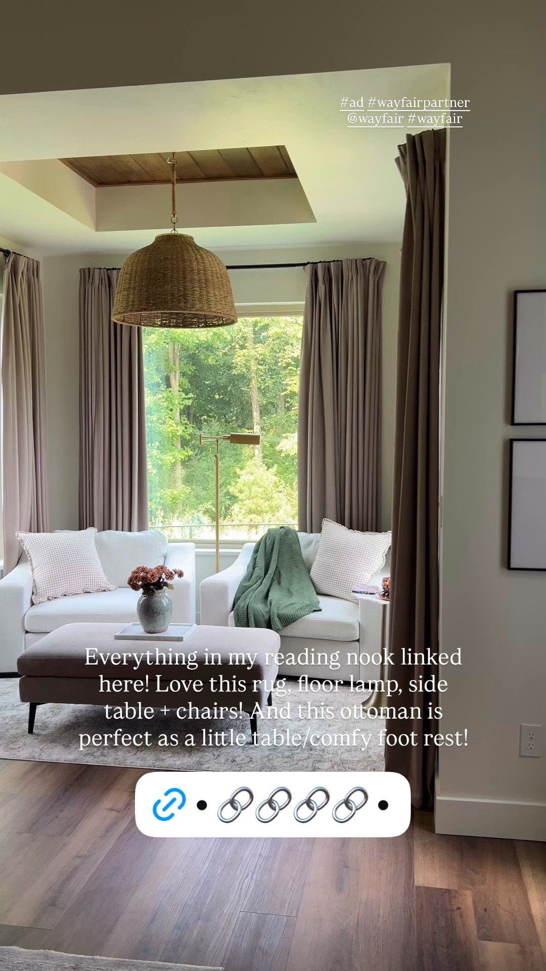 #ad Cozy reading nook links below! @wayfair #wayfairpartner #wayfair 
Reading nook 
Reading chair 
Accent chairs

#LTKHome