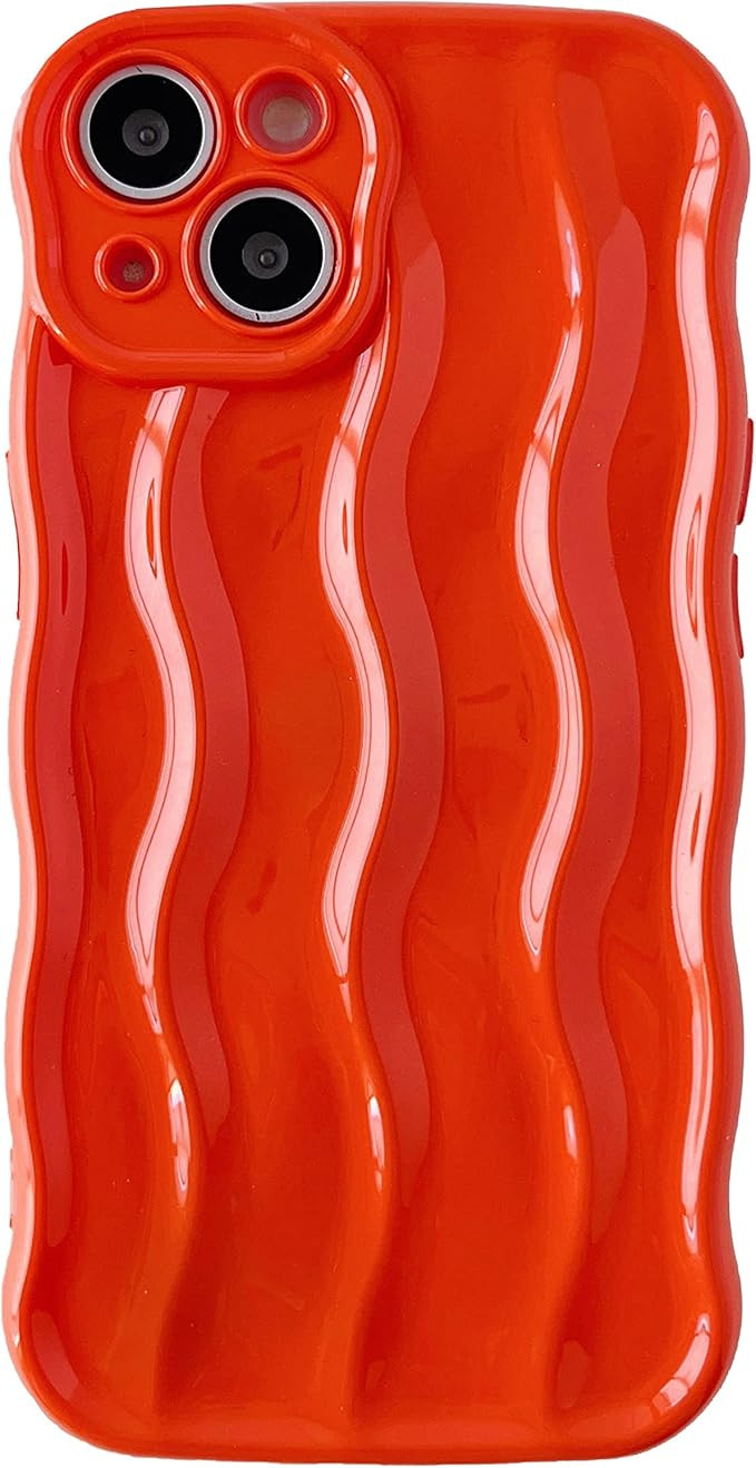 Caseative Water Ripple Pattern Curly Wave Frame Soft Compatible with iPhone Case (LRed,iPhone 11 ... | Amazon (US)