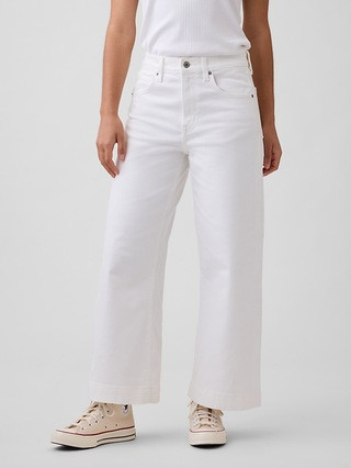 High Rise Wide-Leg Crop Jeans | Gap Factory