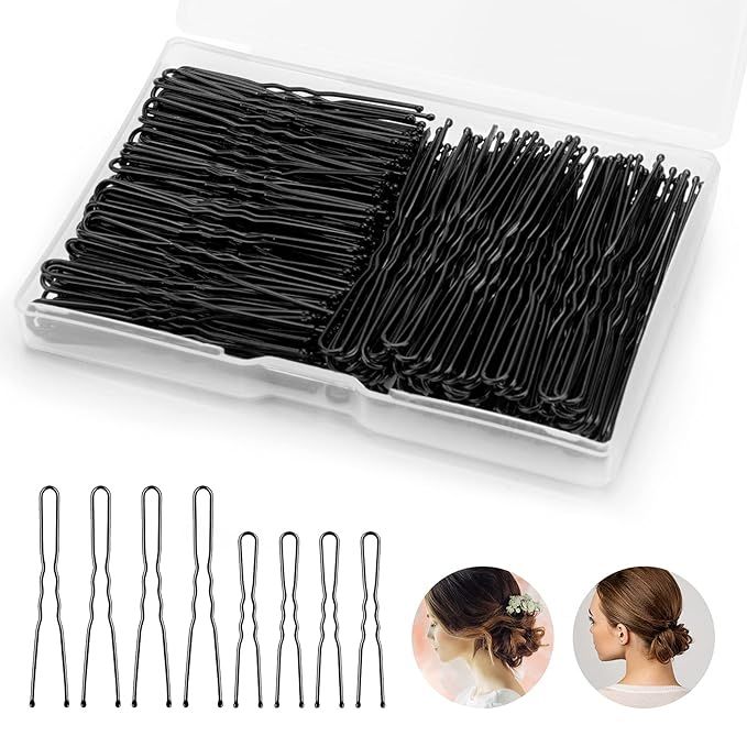 220pcs U Shaped Hair Pins, BEIAKE Hairpins for Buns, Black Bobby Pins for Kids Girls Women and Ha... | Amazon (US)