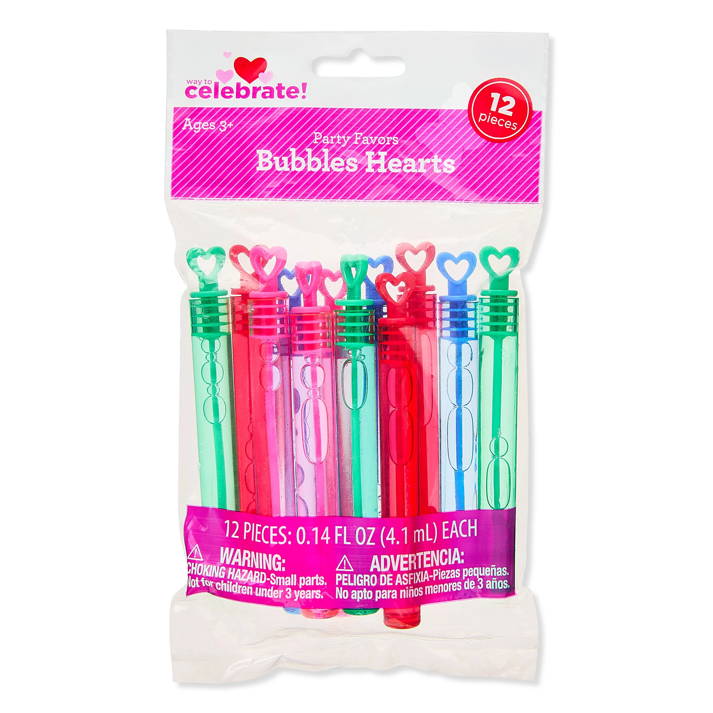 Bubble Heart Party Favors, Multicolor, 12 Count, Valentine's Day by Way To Celebrate | Walmart (US)