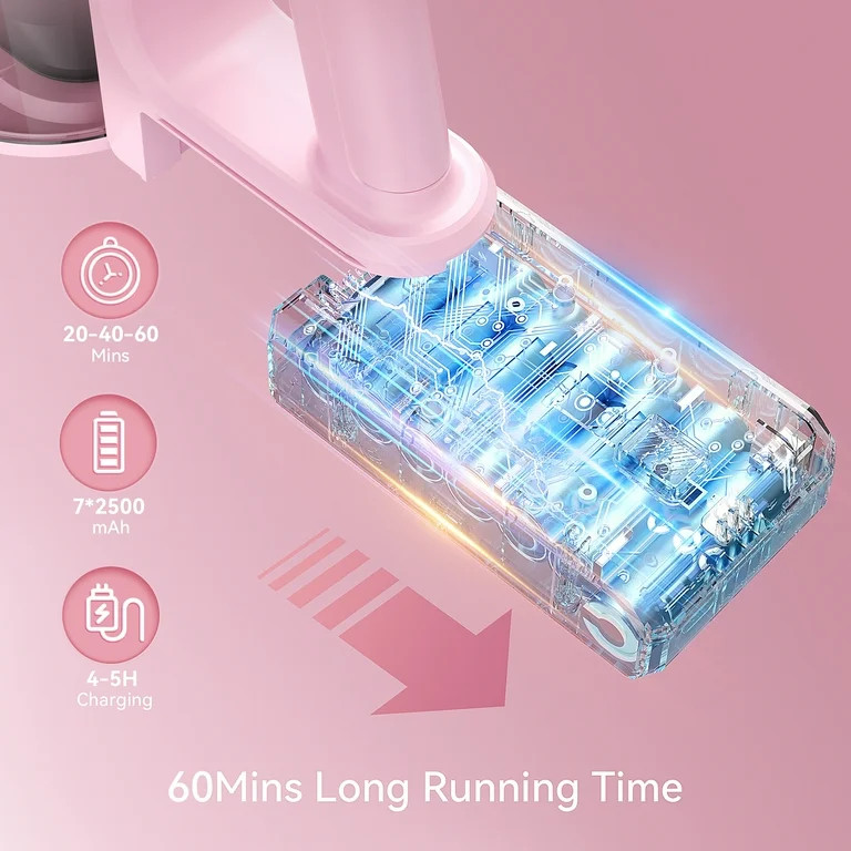 YOMATECH  Cordless Vacuum Cleaner, 30Kpa/365W Powerful Stick Vacuum, Up to 60 Mins Runtime Rechar... | Walmart (US)