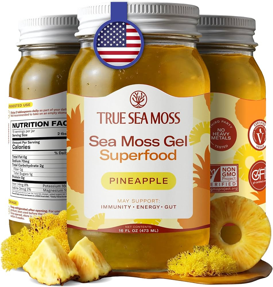 TrueSeaMoss Sea Moss Gel – Made in USA – Wildcrafted Seamoss, Fresh Fruits & Sea Vegetables ... | Amazon (US)