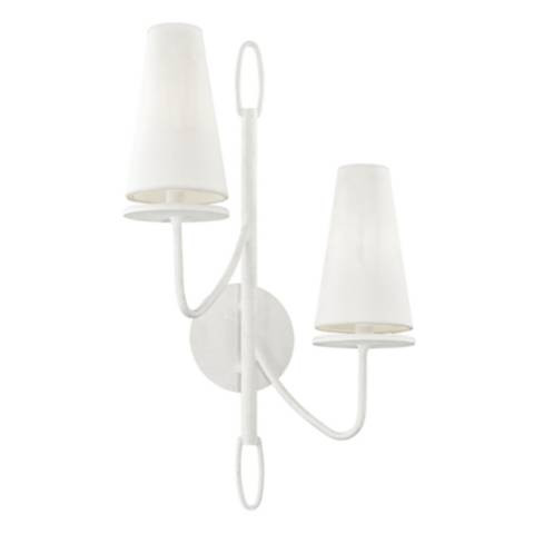 Marcel 23 1/2" High Gesso White 2-Light Wall Sconce | Lamps Plus