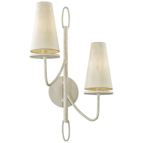 Marcel 23 1/2" High Gesso White 2-Light Wall Sconce | Lamps Plus