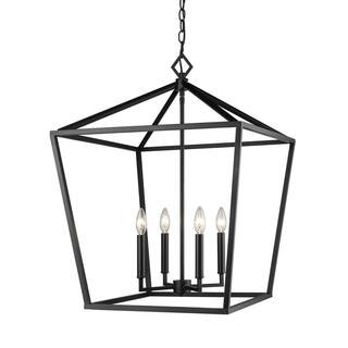 Millennium Lighting 3254-MB 4-Light 20 in. Wide Taper Candle Matte Black Pendant 3254-MB - The Ho... | The Home Depot