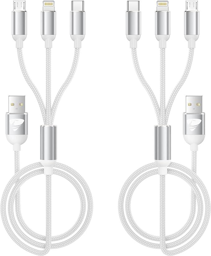 Multi Charging Cable, Multi USB Cable Nylon Braided 3 in 1 Multiple USB Cable Universal Charging ... | Amazon (US)