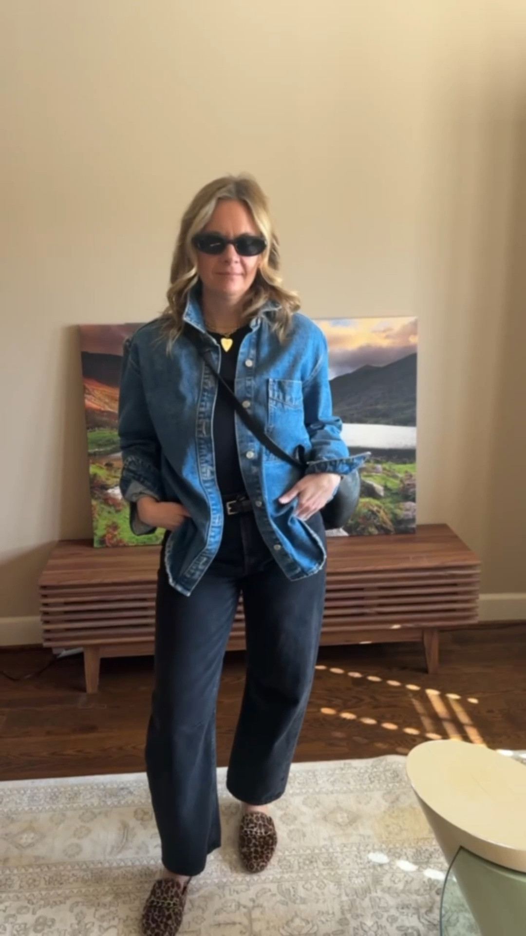 Double denim over 40 — here's why it works 👇

1) Tonal contrast does the heavy lifting. Light wash on top, dark on the bottom creates definition without trying too hard.

2) An oversized layer balanced with a slim bottom keeps proportions in check. The fit is everything here.

3) One unexpected detail pulls it together. Leopard mules, a gold necklace, sleek sunglasses — pick one thing that makes it feel intentional.

All pieces from my own closet — linked the exact items where I can and the closest versions where I can't. Everything shoppable below! 🛍️

#LTKgrwm #LTKOver40 #LTKootd