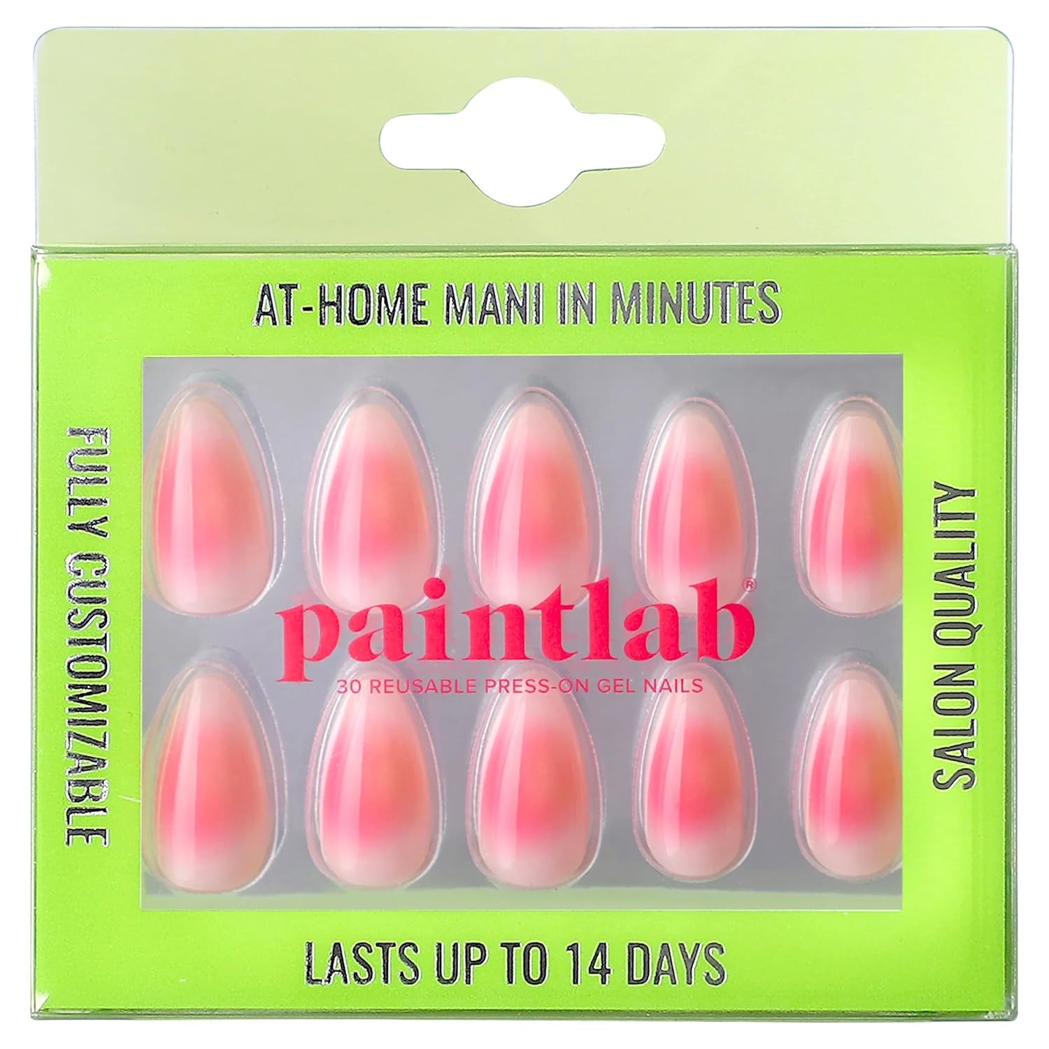 PaintLab Press-On Nails Manicure Kit, 999 Aura Almond, 24-Piece Set, Long-Lasting Fake Nails with... | Amazon (US)