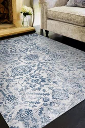 Bungalow Rose Lincolndale Steel Blue Indoor Use Only  Area Rug | Wayfair Professional